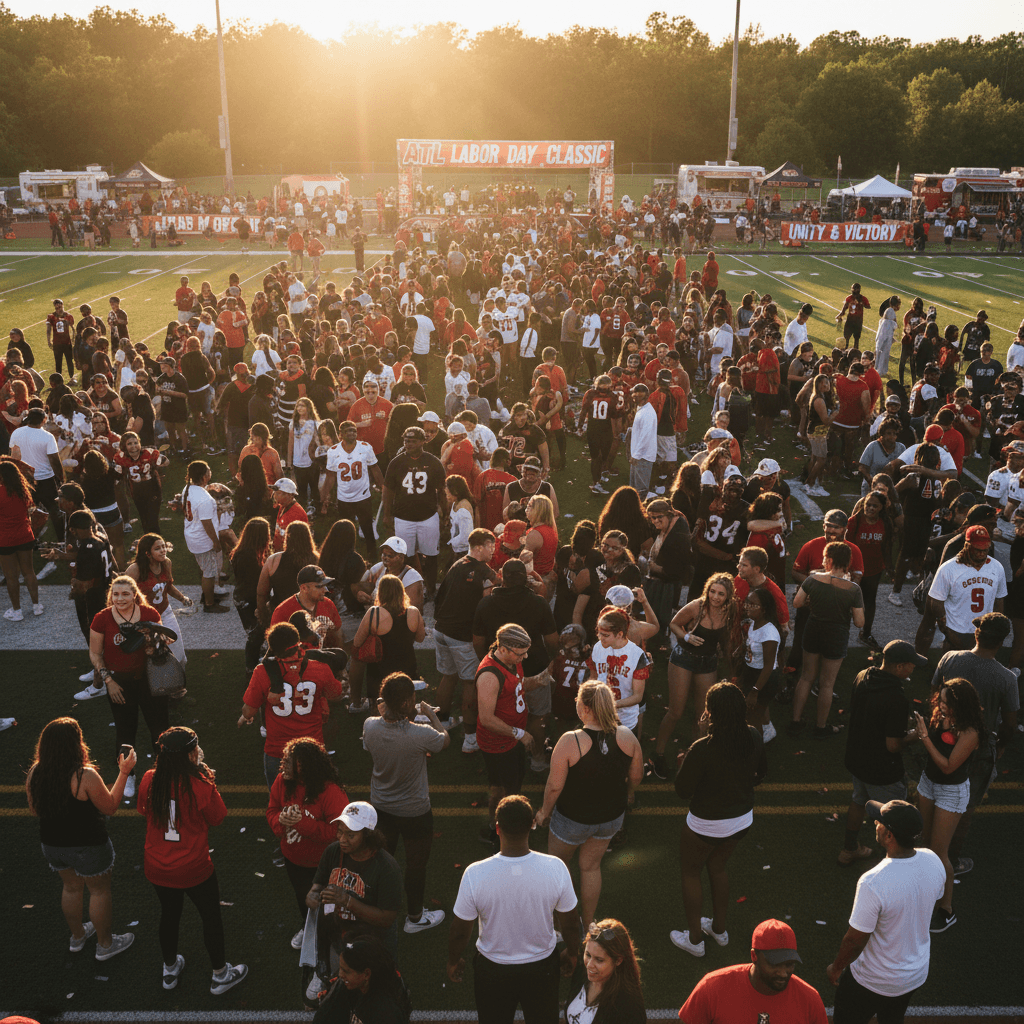 Post-game celebration with HBCU community on the field