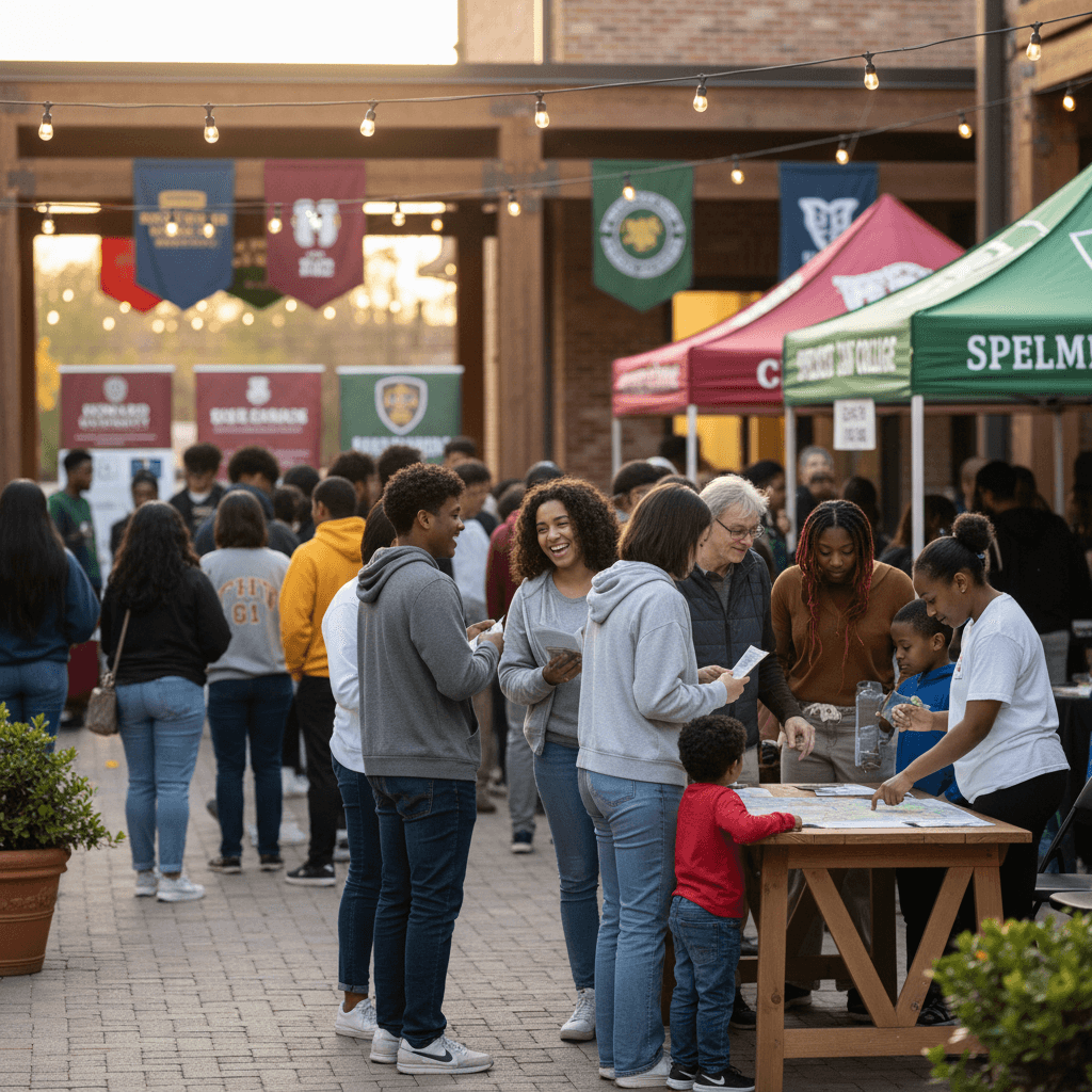 Attendees engaging at an HBCU fundraising event
